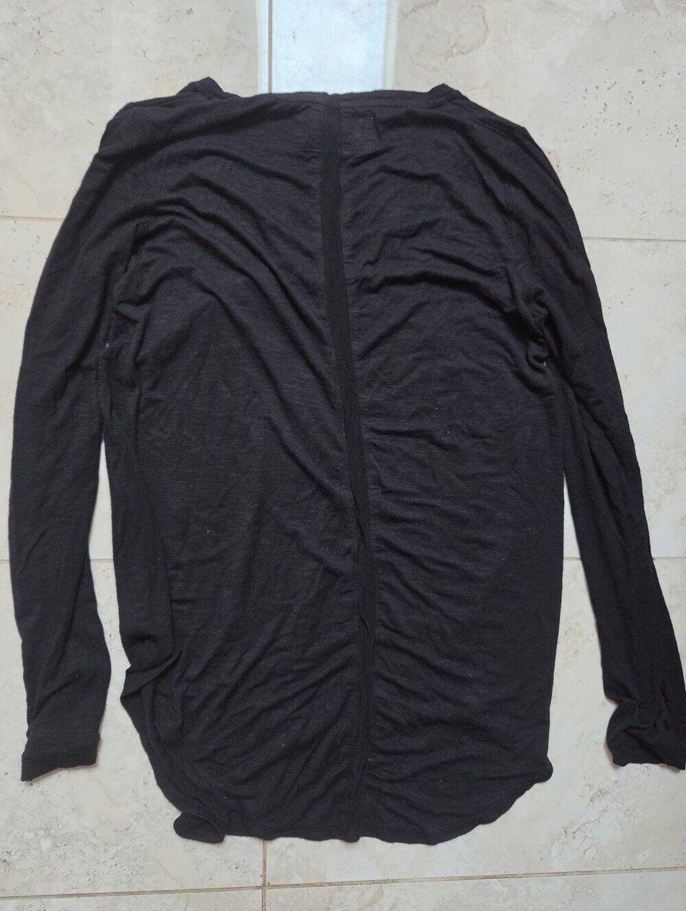 Pure + Good Black Slub Knit Pocket Tee Long Sleeve High Low Top M - Picture 4 of 6